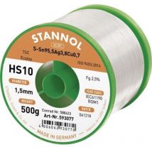 Stannol - HS10 2510 Étain à souder sans plomb bobine Sn95,5Ag3,8Cu0,7 ROM1 500 g 1.5 mm S66152