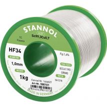 Stannol - HF34 1,6% 1,0MM flowtin tc cd 1000G Étain à souder sans plomb bobine, sans plomb Sn99,3Cu0,7 ORM0 1000 g 1 mm X887541
