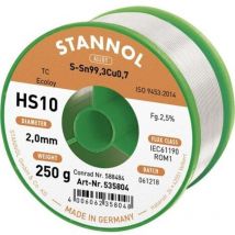 Stannol HS10 2510 Étain à souder sans plomb bobine Sn99,3Cu0,7 ROM1 250 g 2 mm S66161
