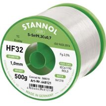 Stannol HF32 3500 Étain à souder sans plomb bobine Sn99,3Cu0,7 REL0 500 g 1 mm