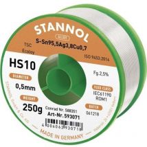 Stannol - HS10 2510 Étain à souder sans plomb bobine Sn95,5Ag3,8Cu0,7 ROM1 250 g 0.5 mm S66239