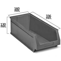 Graue stapelbare Schublade Nr. 53 336 x 160 x 130 mm.