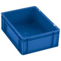 Transport-Stapelkasten B600xT400xH75 mm blau, geschlossen ohne Griffloch - La-ka-pe
