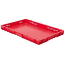 LA-KA-PE Transport-Stapelkasten B600xT400xH50 mm rot, geschlossen ohne Griffloch