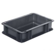 Transport-Stapelkasten 300x200x75 mm grau, geschlossen ohne Griffloch