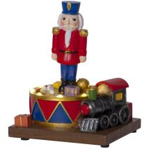 Deko-Figur ,Nutcracker' mit Beleuchtung, rotierend, Batterien +Timer, 8 warmweiße LEDs, h 16cm - Star Trading