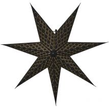 Papierstern ,Brodie', schwarz, Handmade Papier, 7-zackig, mit Verzierungen, ø 60cm - Star Trading