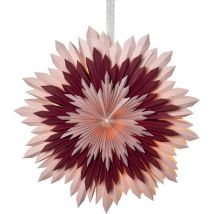 Papierstern Ice, Rosa-Rot, 3-lagig, Weihnachtsdekoration, 50 cm - Star Trading