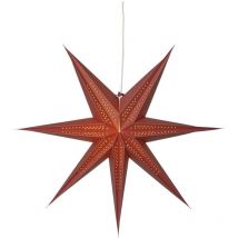 Großer Papierstern ,Point' in Rot, dekorative Falz und Lochmuster, 7-zackig, ø 60cm - Star Trading