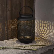 Star Trading - lanterne solaire led mandala 30 cm noir - lampe solaire en métal - étanche - fonction minuteur capteur crépusculair