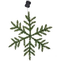 Star Trading - led Tannenzweige ,Snowflake' als Schneeflocke, Batterien + Timer, 42 warmweiße LEDs, outdoor, grün, ø 63cm