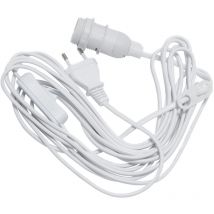 Lampenfassung E14 'Basic' mit Stecker, weiß, Kunststoffkabel 500cm - Star Trading