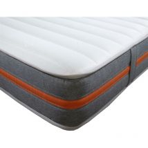 Starlight Beds - Approx 7.5 Inch Deep Orange line Border Eco-Friendly Hybrid Memory Fiber with Bonnel Spring Mattress, 4ft Small Double 120cm x 190cm