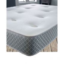 Starlight Beds - Single Memory Foam Mattress. Hybrid 3ft Sprung Hand Tufted Mattress with Grey Border (Single Mattress)