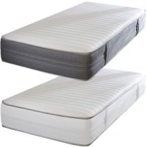 Starlight Beds - European Single Mattress. Eco Friendly Mattress with Springs and Memory Fibre with Cool Touch Sleeping Surface and Grey Border.