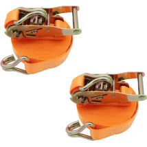 Ahlsen Ratchet strap 2 pieces 800kg 1m lashing strap with tension hooks tensioning straps