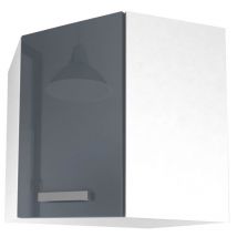 Start Meuble de cuisine haut d'angle l 58 cm - Gris brillant