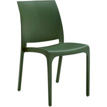 Startbarer Polypropylen -Außenstuhl mit Nicht -Slip -Lyrs -Füßen - Green