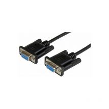 StarTech SCNM9FF1MBK 1m Black DB9 Serial RS232 Null Modem Cable f/f