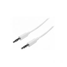 Com Kabel 1m 1m 1m slim slim Stereo-Audiokabel Mini-Klinkenstecker 3,5mm - white - Stecker auf Stecker,lebenslange Garantie - Startech