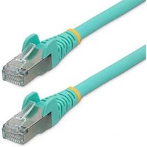 Com Câble Ethernet CAT6a 7,5m - Low Smoke Zero Halogen (lszh), 10 Gigabit 500MHz 100W PoE RJ45 s/ftp Cordon Réseau Snagless Turquoise