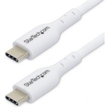 Com Câble de Charge usb-c de 2m Blanc, Câble usb-c, Cordon Chargeur usb-c pour pc usb-c, Alimentation 60W, m/m (USB2CC2MNCWHE) - Startech