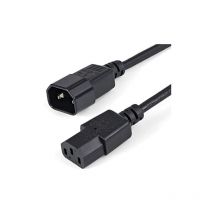 Startech - com Cable de 1m de Extension de Power, C14 to C13, 10A 125V, 18AWG, Extension de Cable de Power de Computer, IEC-320-C14 to IEC-320-C13,