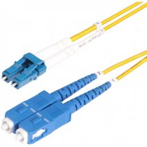 Startech - com Câble Fibre Optique de 3m Duplex Monomode lc vers sc(upc) OS2, 9/125μm, 100G, Cordon Fibre Optique, Insensible à la Courbure, Faible