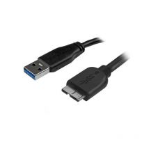 Com Câble SuperSpeed usb 3.0 slim a vers Micro b de 0,5 m - Mâle / Mâle - Noir - 0,5 m - usb a - Micro-USB b - 3.2 Gen 1 (3.1 Gen 1) - Male connector