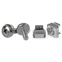 Startech - com Paquete de 50 Tornillos y Tuercas Enjauladas Cage Nuts M5 para Rack Armario Servidores