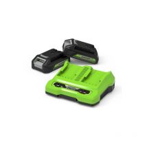 Greenworks - Starter Kit 24V 2 Baterías 2.0Ah + Cargador Dual 4.0Ah - GSK24B2X