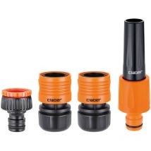 Claber - Starter kit 3/4' Max-Flow, Kupplungen und Jet-Sprüh-Düse für Gartenbewässerung