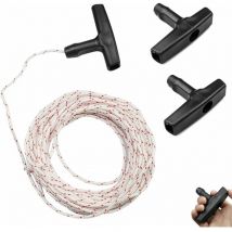 Start - erseil ergriff er mit Seil, kabelgebundenes Mäherzubehör für Rasenmäher-Kettensägen-Kantenschneider, 10 Meter 3 mm