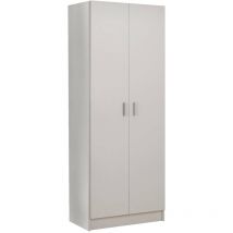 Mehrzweck-Schrank Charleston, Besenschrank mit 2 Türen, Schuhregal mit Regalen, Besenkammer, cm 73x37h180, Weiß