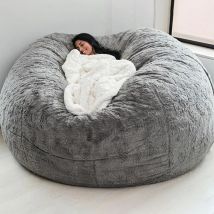 Asupermall - Home Sofa-Bettbezug, bequemer Sitzsackbezug, m, Grau (kein Füllmaterial, nur Bezug)