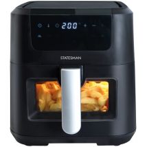 Statesman SKAF05015BK Digital Air Fryer 5 Litre, 1500W, 90 Minute Timer, 360 Hot Air Circulation, 8 Pre Set Cooking Programes, Digital Touch Control