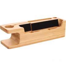 Station d'accueil pour téléphone en bois, support de montre, support de téléphone portable, organisateur d'affichage de montre