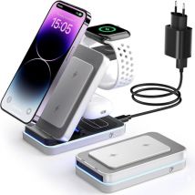 Circlio - Station de Charge Apple, Chargeur 3 en 1 Apple pour Iphone 15/14/13/12/11/Pro/Max/Xs/Xr/X/Plus, Station de Charge Samsung et Watch Iphone,
