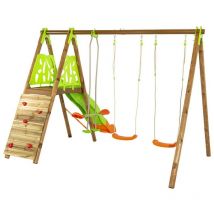 Balançoire en bois poutre métal 2,30 m Techwood Premium churro - 6 enfants