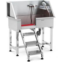 Station de lavage pour chien Inox jusqu'à 60 kg Avec marches