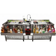 Station Double Professionelle Bar Cocktails Restaurant Café Hotel horeca cdhr 197cmx78 cm Acier Inoxydable 304 Modulable [Boston Shaker & Robinet