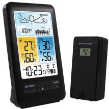 Station météo lcd FJ3395D réveil Snooze numérique intérieur extérieur température humidité moniteur thermohygromètre rétro-éclairage