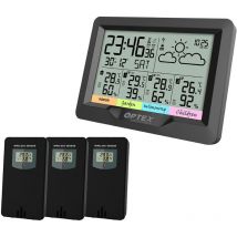Station Météo multi sonde - Optex 990045 – Contrôlée avec 3 sondes Sans Fil, Radio-Pilotée - Noir