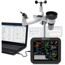 Station meteo sans fil 5 en 1, temperature et humidite de vitesse du vent Direction des precipitations avec affichage numerique