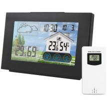 Kabellose Wetterstation, elektronischer Wecker, Schlummerfunktion, digitales Thermometer, Hygrometer, für drinnen und draußen, kabellos mit Alarm,