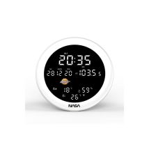 Station Météo Et Enceinte Bluetooth Nasa Wsp1700 Avec Radio Réveil Bois