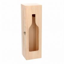 Dkd Home Decor - Portabottiglie in legno con espositore da 1 posto 36x11x11cm.
