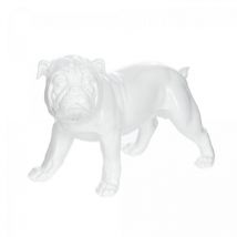 OKO - Statue fait à la main en résine doggy 2 40x20 blanc