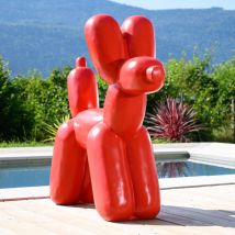 Wanda Collection - Statue chien ballon rouge 100 cm