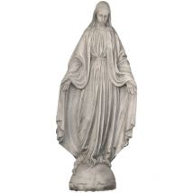 Anaparra - Statue classique en pierre reconstituée Vierge de La Medalla Miraculeuse 18x73cm.